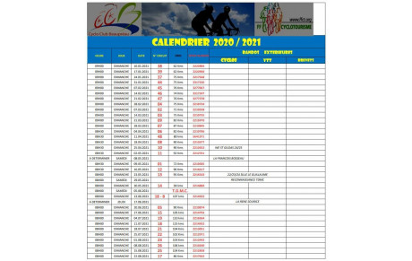 CALENDRIERS DES DIMANCHES 2021